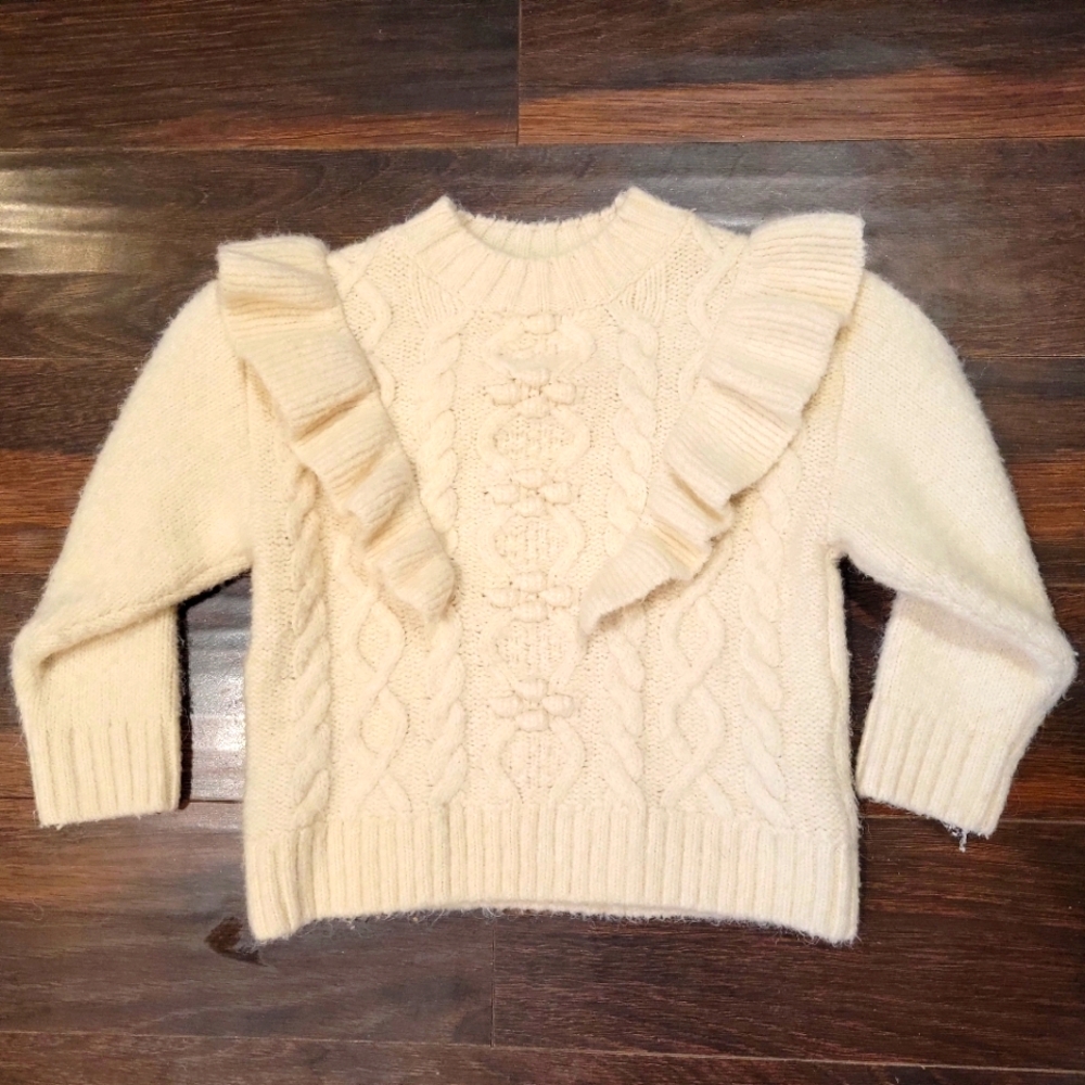 Zara Knitwear Cream Size 2-3 Years 98cm Ruffles + knit